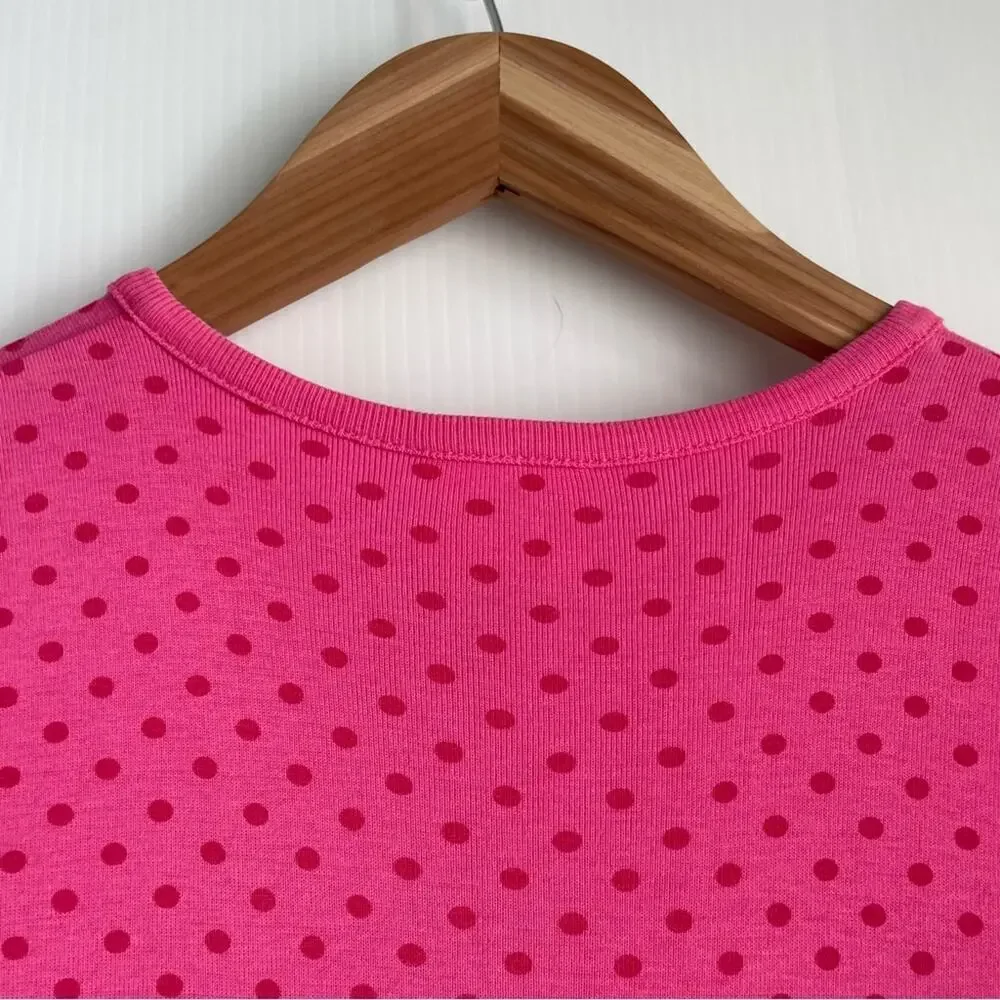 Hannah Andersson pink polka dot long sleeve dress button front size 8